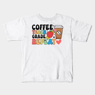 Coffee teach grade repeat Kids T-Shirt